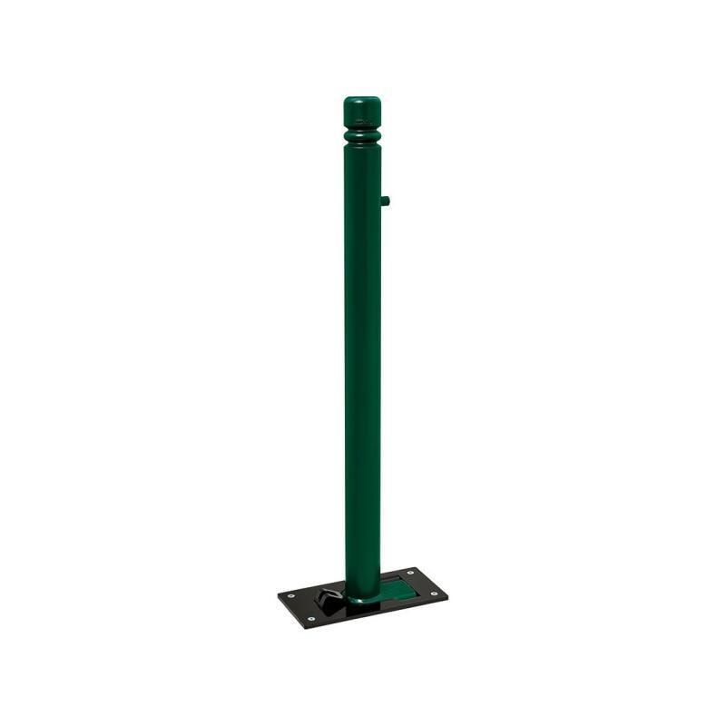 Klappbarer Pfosten mit Ringkopf - 76 x 1.082 mm (DxH) - Überfahrhöhe 98 mm - Farbe enzianblau - Absperrpfosten