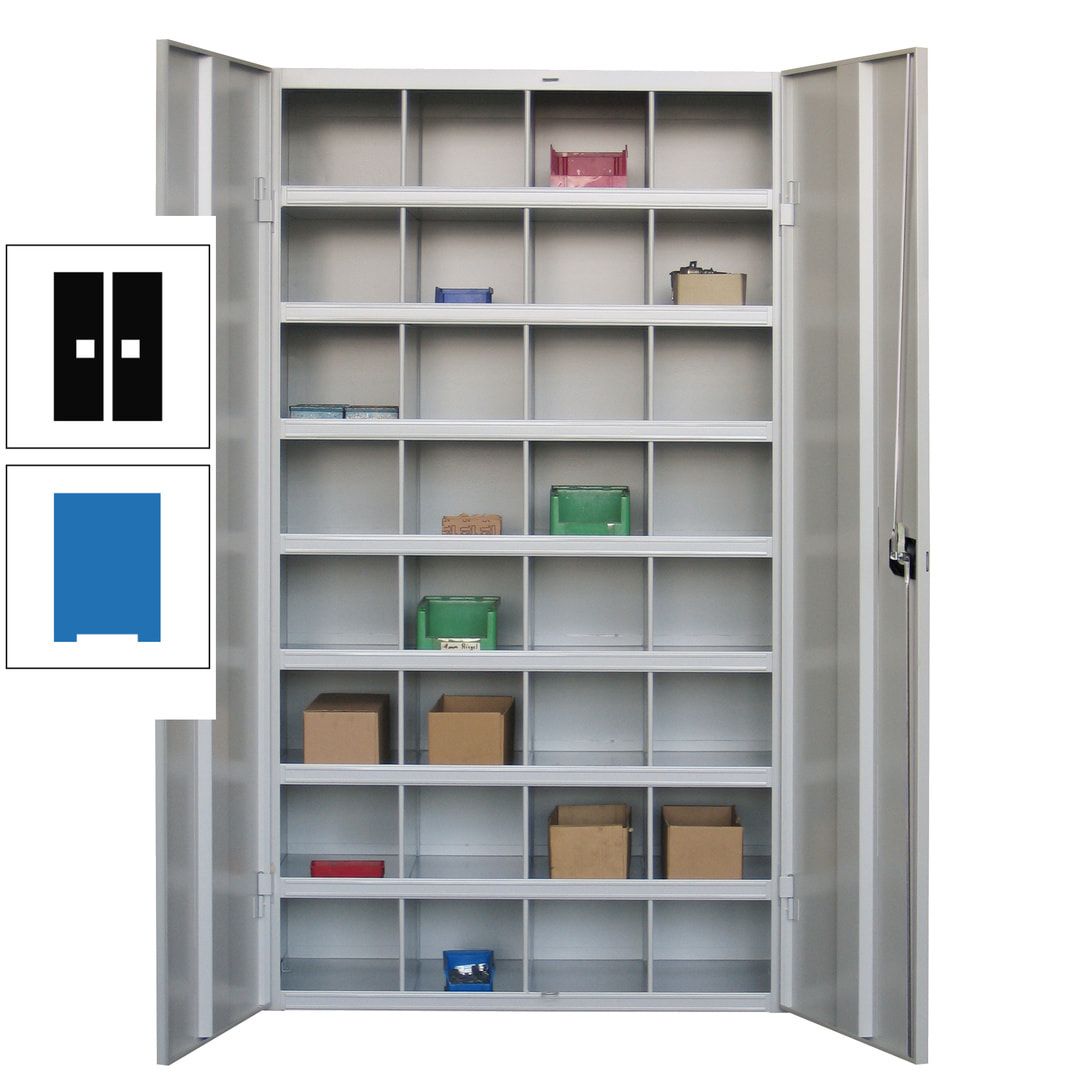 Fächerschrank - Sortierstation - Büroschrank - 32 Fächer - 1.800 x 1.000 x 530 mm (HxBxT) - Materialschrank - anthrazitgrau