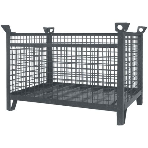 Eichinger Gitterbox-Stapelpalette, klappbar, Maße: 750 x 1.000 x 1.500 mm, Traglast 1.500 kg, 3-fach stapelbar, Inkl. Kranösen, Farbe anthrazitgrau