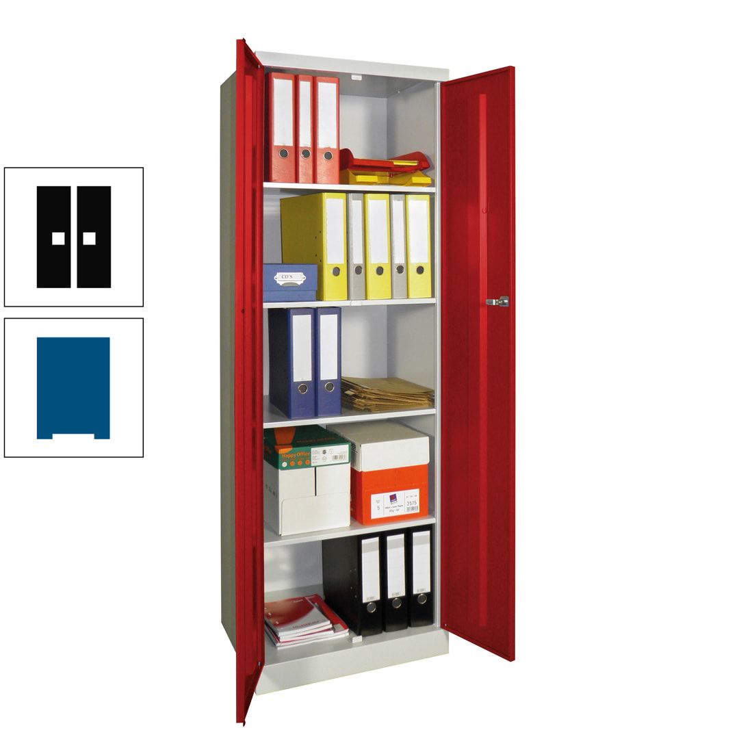 Aktenschrank - Sockel - 4 Böden - 1.800x600x500 mm (HxBxT) - Zylinderschloss - anthrazitgrau