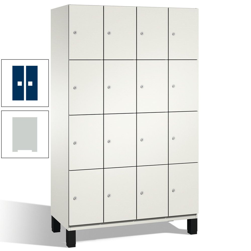 Fächerschrank, Stahlschrank, 16 Fächer, Türöffnungsbegrenzer, mit Füßen, Korpus lichtgrau, Tür anthrazitgrau, 1.980 x 1.200 x 525 mm (HxBxT)