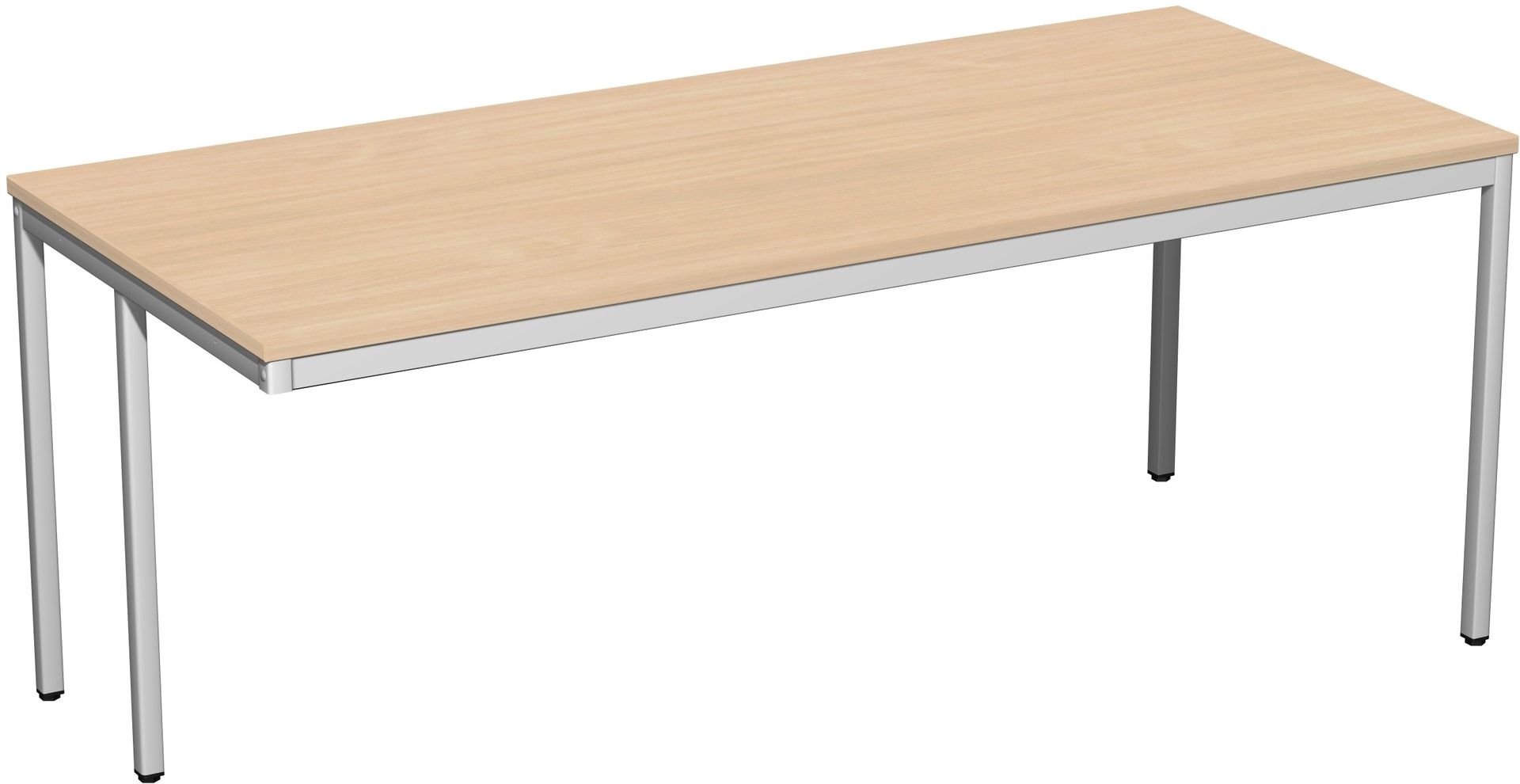 Schreibtisch - 4-Fuß Eco - Bürotisch - 720 x 1.000 x 800 mm (HxBxT) - Gestell lichtgrau - Ahorn