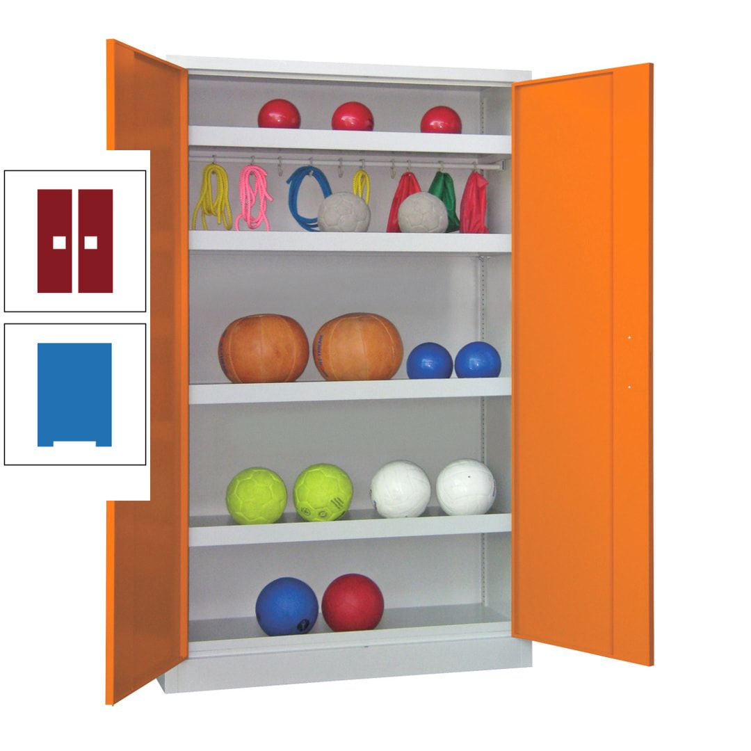 Ballschrank - Vollblechtüren - 4 Böden - 1 Hakenleiste - 1.950x1.200x500 mm (HxBxT) - anthrazitgrau