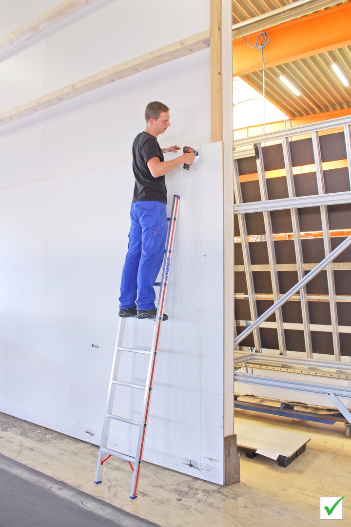 Aluminium-Sprossenanlegeleiter - 1.880 x 425 mm (LxB) - 6 Sprossen - Aluleiter Hymer