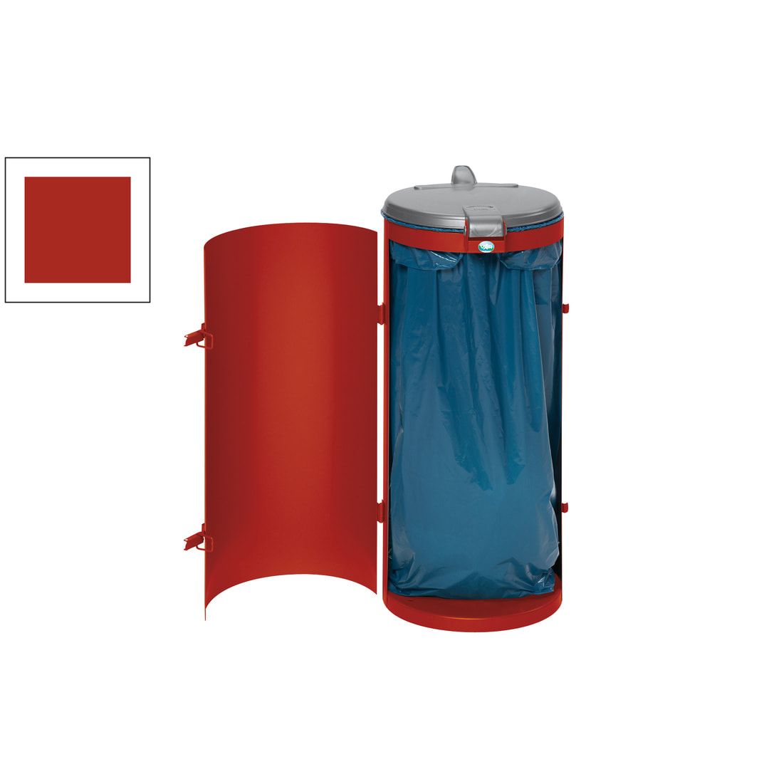 Abfallbehälter - verschließbare Tür (DxH) 450x900 mm - Inh. 120 l - Farbe enzianblau