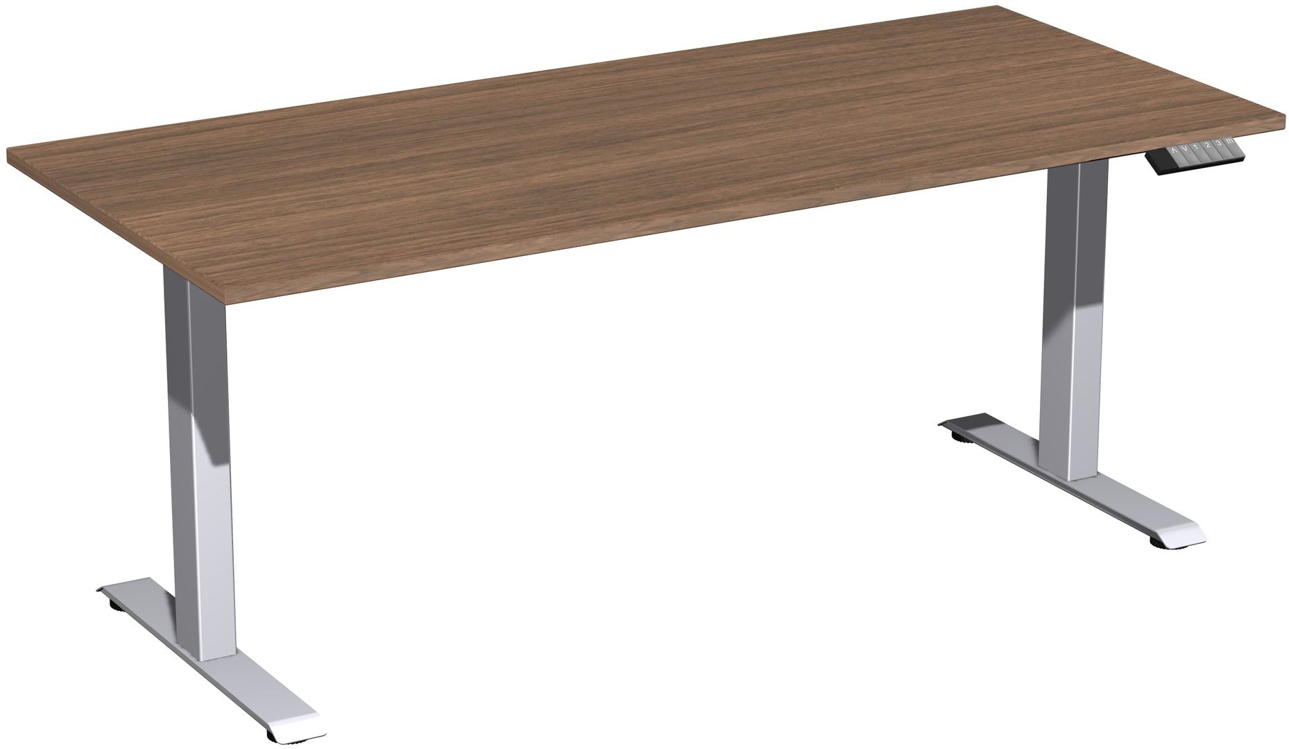 Schreibtisch, Elevate Basic, elektronisch höhenverstellbar, 730 - 1.230 x 1.200 x 800 mm (HxBxT), Gestell anthrazit, Dekor Ahorn