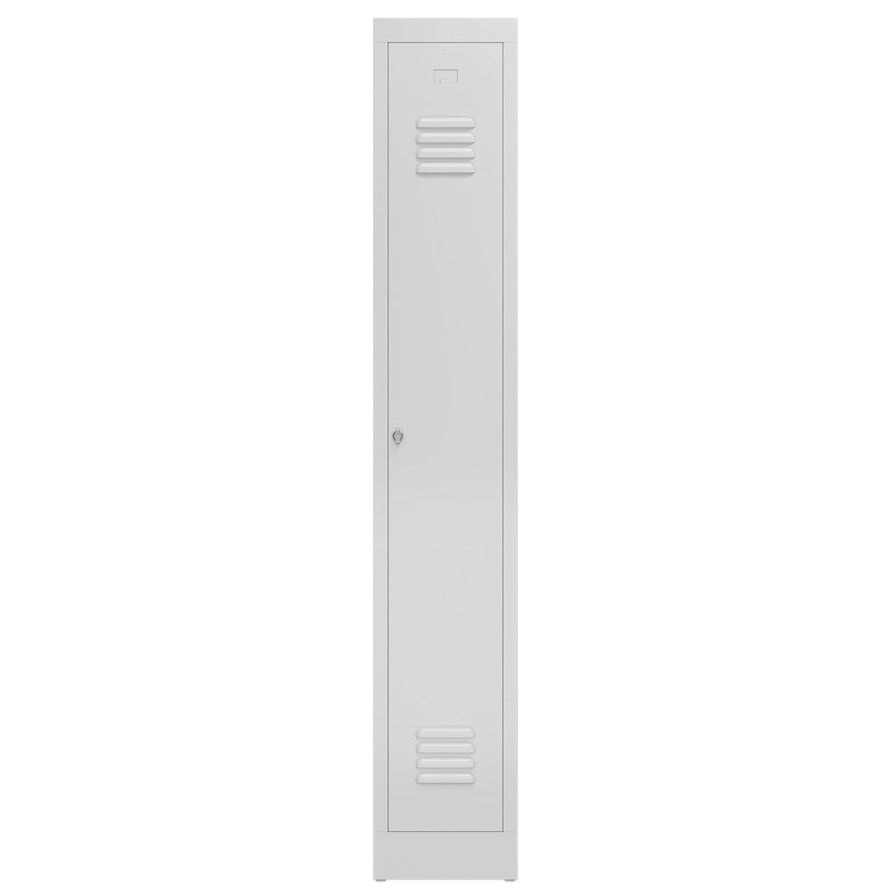 Garderobenschrank, Garderobenspind, 1 Abteil, 1.800 x 310 x 500 mm (HxBxT), Stahl, Drehriegelverschluss, Korpus: lichtgrau, Front: anthrazitgrau
