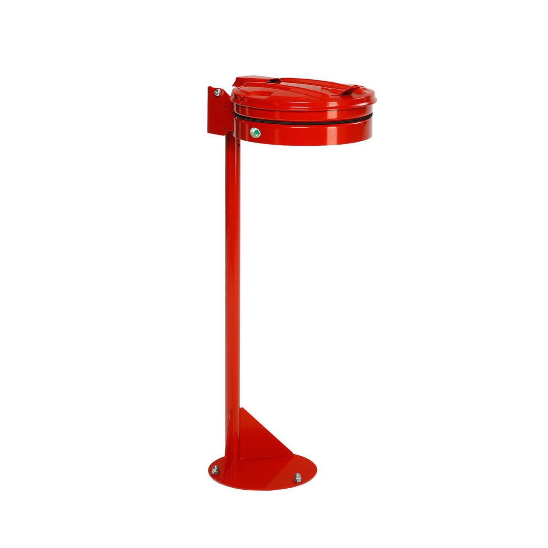 Müllsackhalter - Standgerät - Stahl - mit Deckel - für 120 l Säcke - 1.050 x 370 x 465 mm (HxBxT) - enzianblau