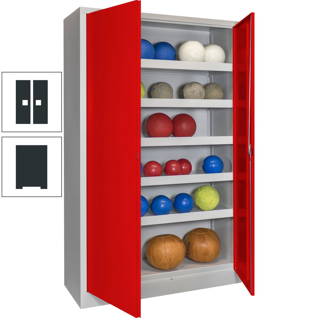 Ballschrank - Vollblechtüren - 5 Böden - 1.950x1.200x500 mm (HxBxT) - anthrazitgrau