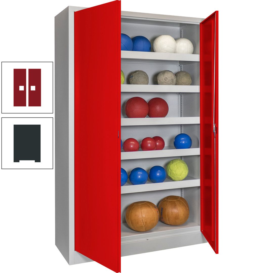 Ballschrank - Vollblechtüren - 5 Böden - 1.950x1.200x500 mm (HxBxT) - anthrazitgrau