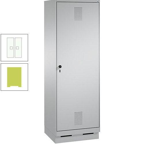 Doppel-Spind, Garderobenschrank, 1 Tür für 2 Abteile a 300 mm, Korpus anthrazitgrau, Türen anthrazitgrau, 1.800 x 600 x 500 mm (HxBxT)