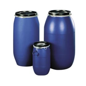 Bauchfass - HDPE - Volumen wählbar - Deckel mit Spannring - HDPE-Fass - blau