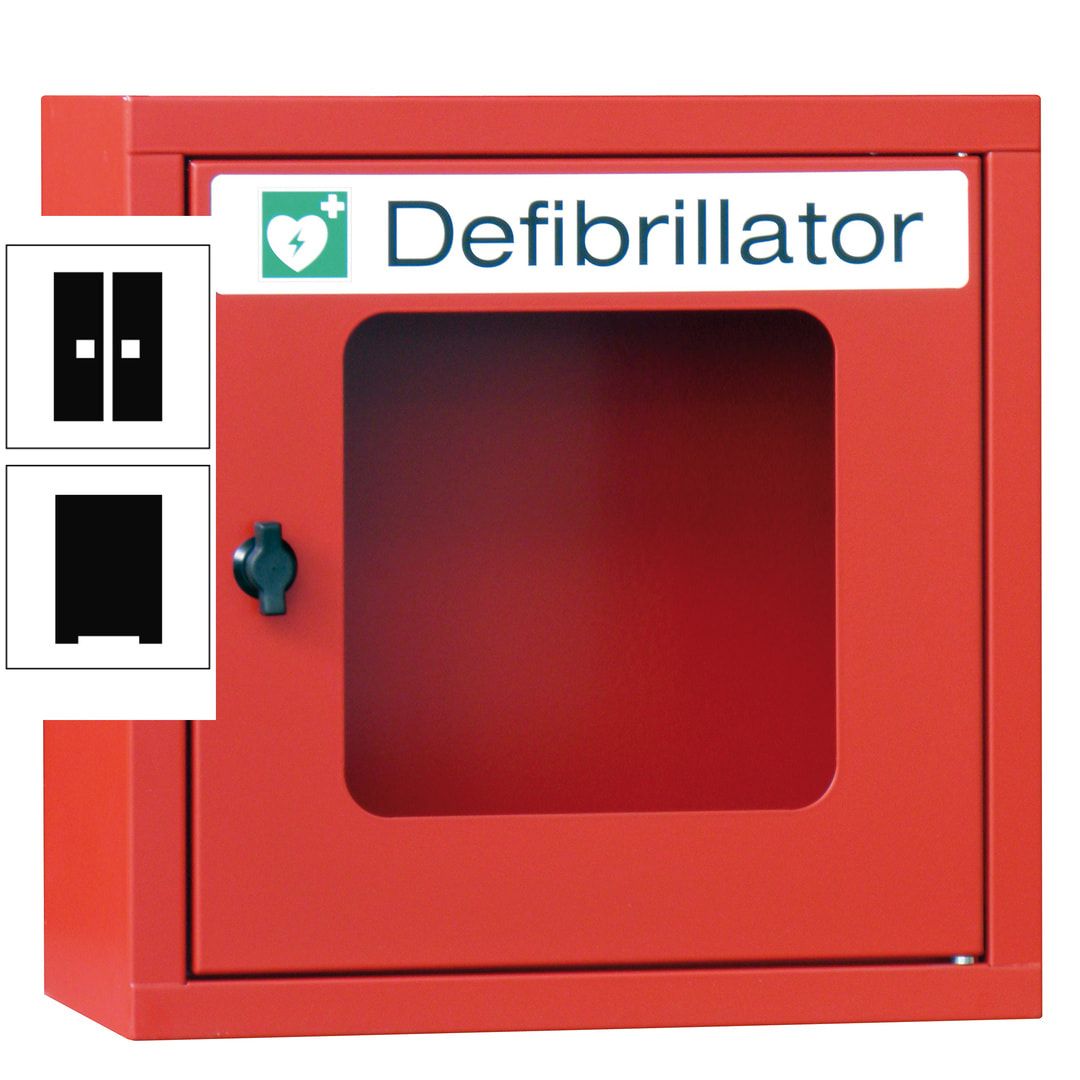 Defibrillatorenschrank - 400 x 400 x 200 mm (HxBxT) - Sichtfenster - anthrazitgrau