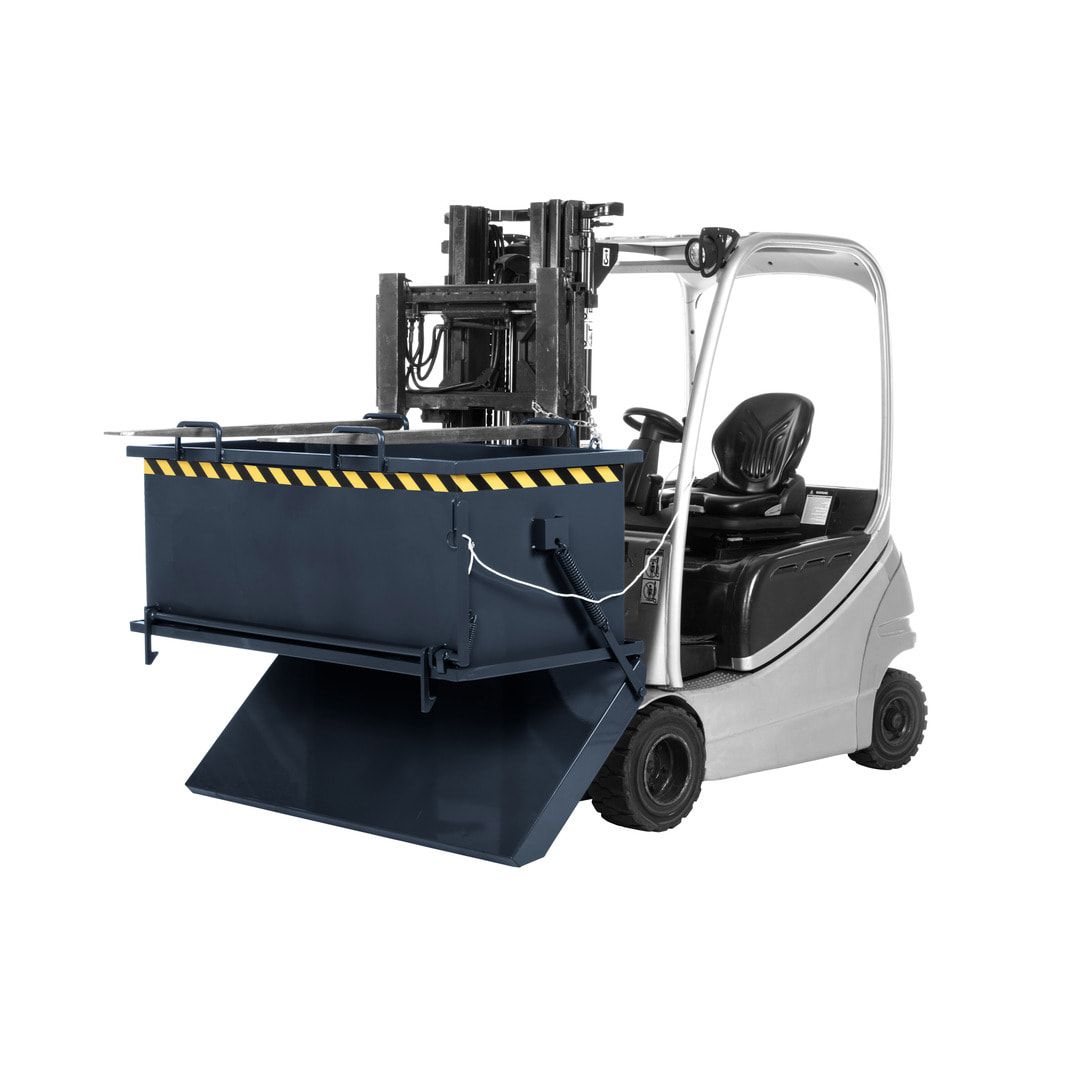 Klappbodenbehälter - 1.000 l Volumen - Traglast 1.250 kg - kranbar - enzianblau