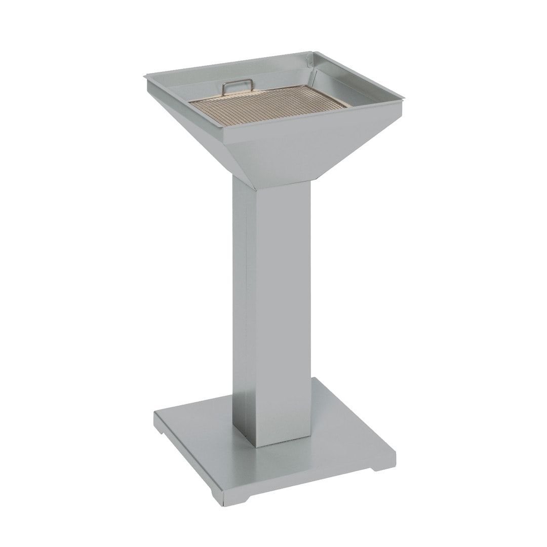 Standaschenbecher, Standascher, Antik-silber, 730 x 325 x 325 mm (HxBxT), Ascher, Turmaschenbecher, Stehascher, mit Sand befüllbar