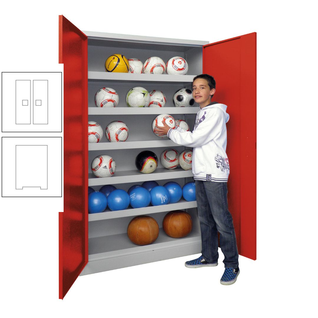 Ballschrank - Vollblechtüren - 5 Böden - 1.950x1.500x500 mm (HxBxT) - anthrazitgrau