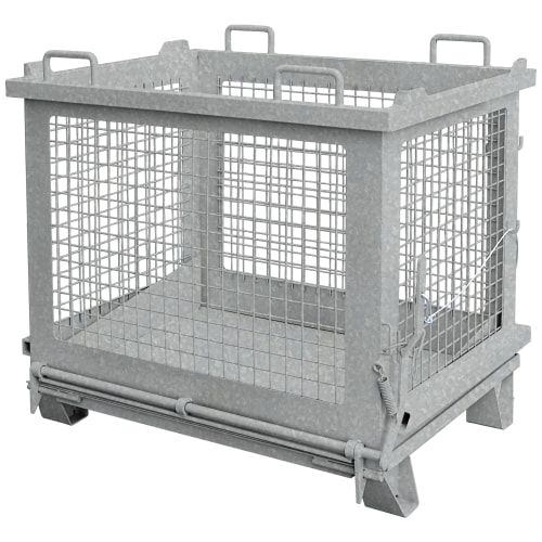 Eichinger Gitterbehälter mit Klappboden, 1.000 Liter, selbstkippbar, Kettensicherung, 1.160 x 1.080 x 1.335 mm (HxBxT), Farbe anthrazitgrau