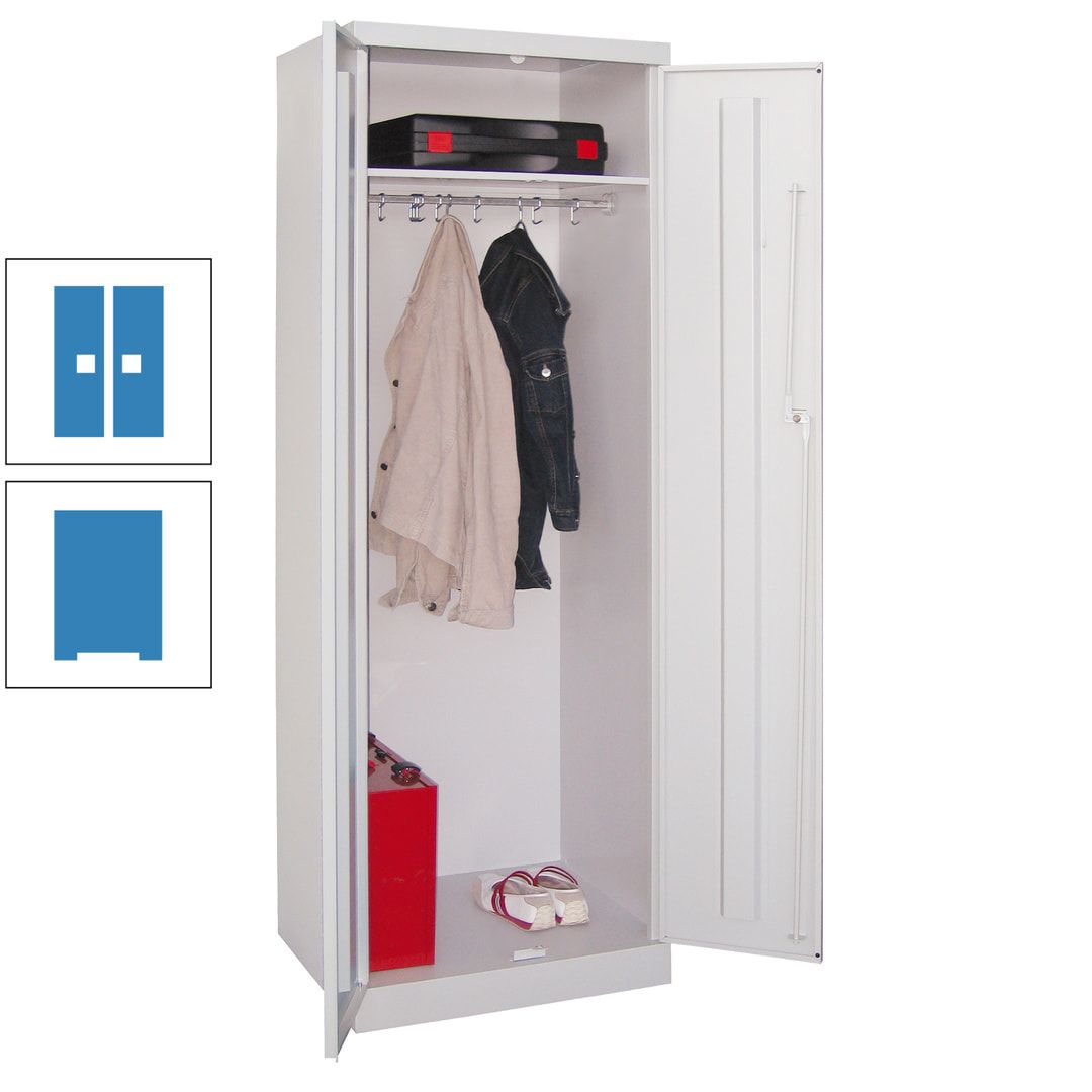 Garderobenschrank - 1 Fachboden - Kleiderstange - 1.800x600x500 mm (HxBxT) - Zylinderschloss - anthrazitgrau