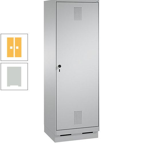 Doppel-Spind, Garderobenschrank, 1 Tür für 2 Abteile a 300 mm, Korpus anthrazitgrau, Türen anthrazitgrau, 1.800 x 600 x 500 mm (HxBxT)