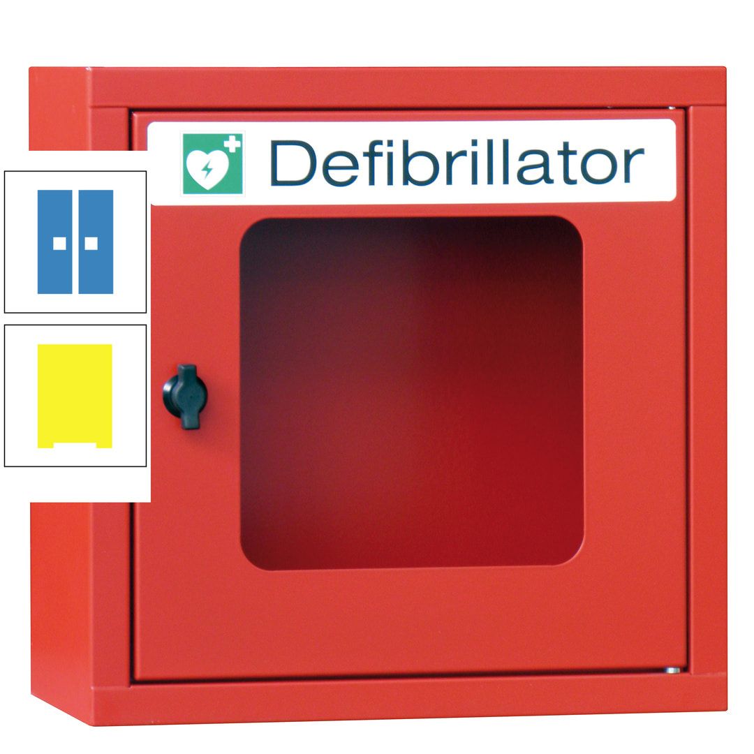 Defibrillatorenschrank - 400 x 400 x 200 mm (HxBxT) - Sichtfenster - anthrazitgrau