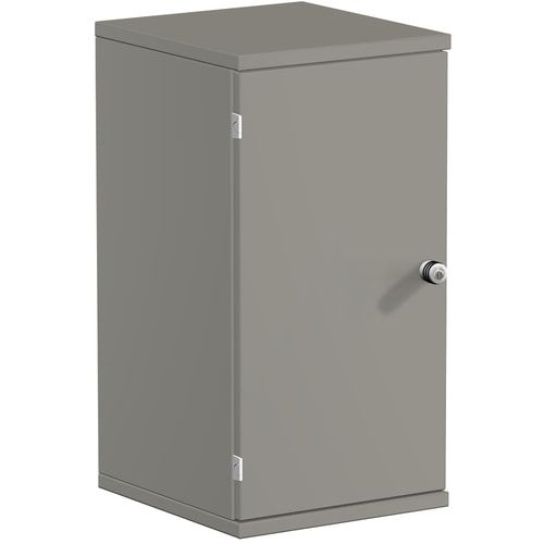 Flügeltürenschrank, Holztüren, Schloss links, 2 Ordnerhöhen, 1 Einlegeboden, 768 x 400 x 425 mm (HxBxT), Frontfarbe Ahorn, Korpusfarbe Ahorn