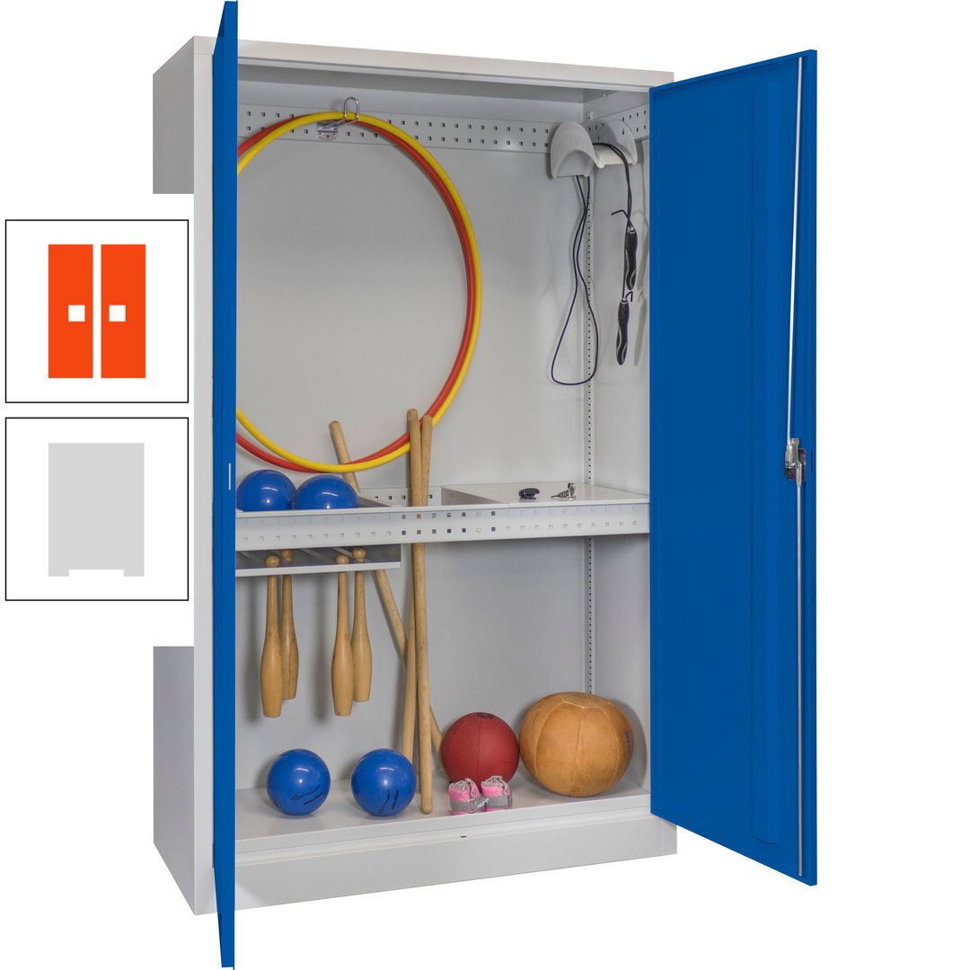 Sportschrank - Vollblechtüren - Variante 3 - 1.950x1.200x500 mm (HxBxT) - anthrazitgrau