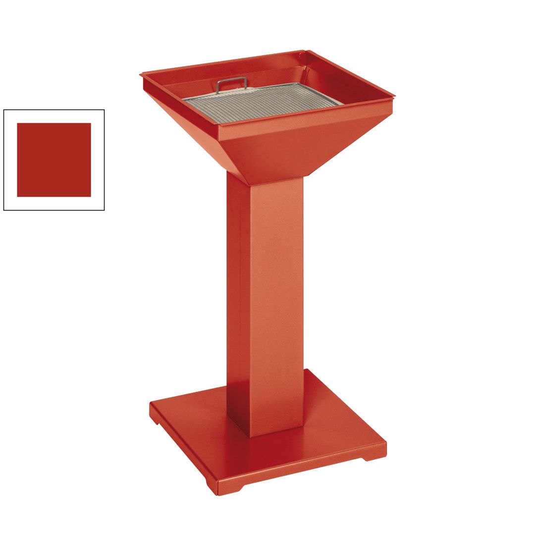 Standaschenbecher, Standascher, Antik-silber, 730 x 325 x 325 mm (HxBxT), Ascher, Turmaschenbecher, Stehascher, mit Sand befüllbar
