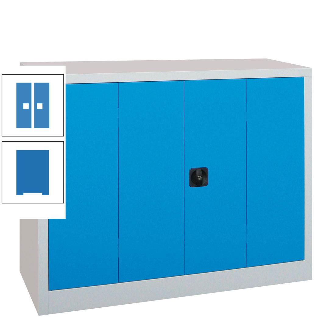 Falttürenschrank - 1.000x1.200x400 mm (HxBxT) - 2 Einlegeböden, gepulvert - Zylinderschloss - anthrazitgrau