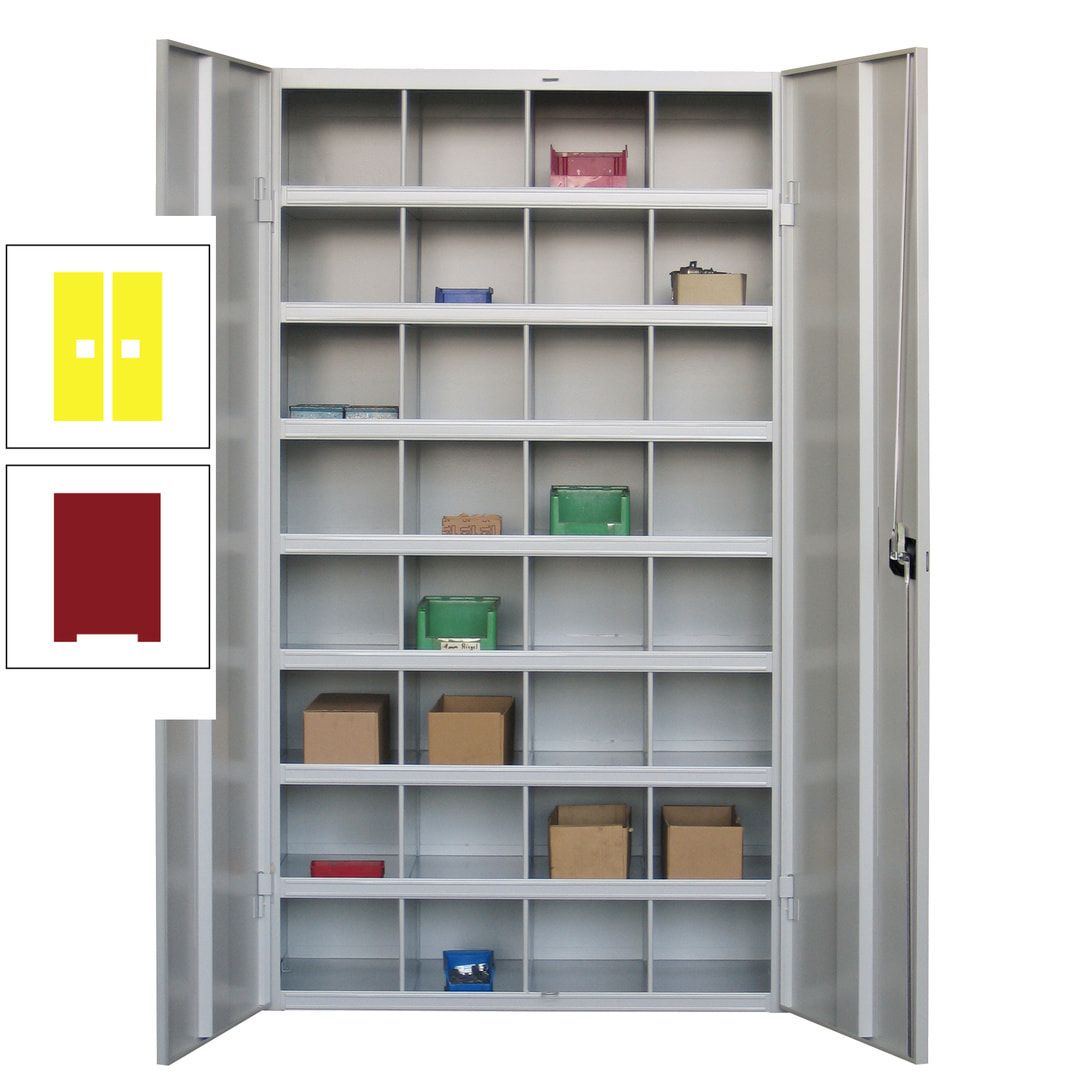 Fächerschrank - Sortierstation - Büroschrank - 32 Fächer - 1.800 x 1.000 x 530 mm (HxBxT) - Materialschrank - anthrazitgrau