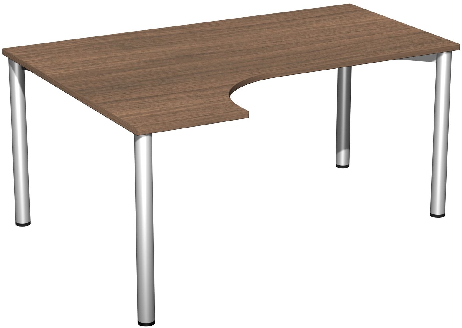 Eckschreibtisch - Ecke links - 4-Fuß Flex - 720 x 1.600 x 1.200 mm (HxBxT) - Gestell anthrazit - Ahorn