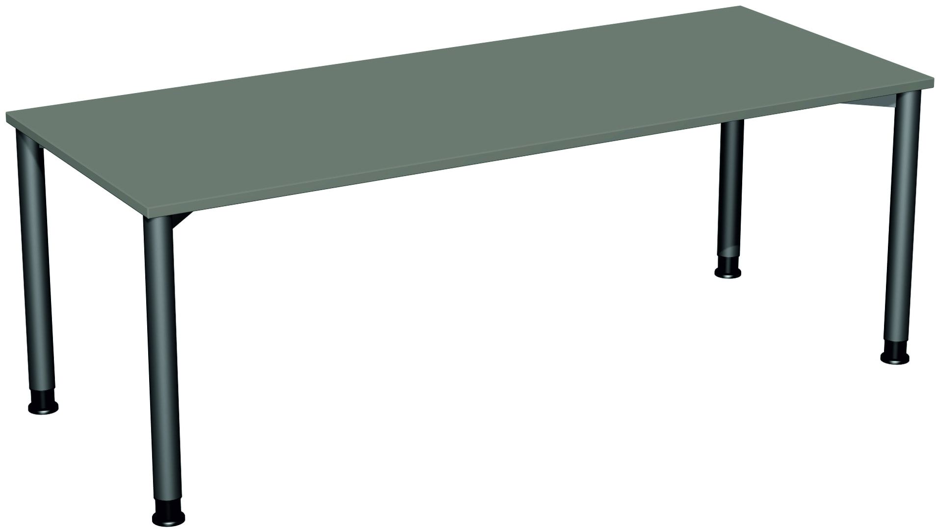 Schreibtisch - 4-Fuß Flex - Bürotisch - Höhe 680-800 mm - 1.000 x 800 mm (BxT) - Gestell anthrazit - Ahorn