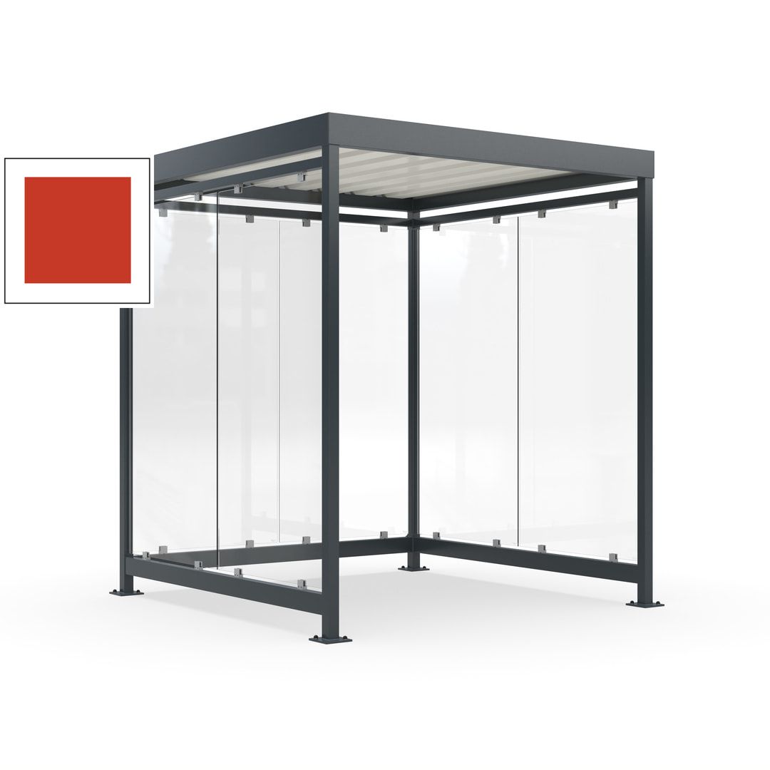 Raucherunterstand, Bushaltestelle, 6-7 Personen, 6 Wände, 2.510 x 2.165 x 2.165 mm (HxBxT), Achatgrau