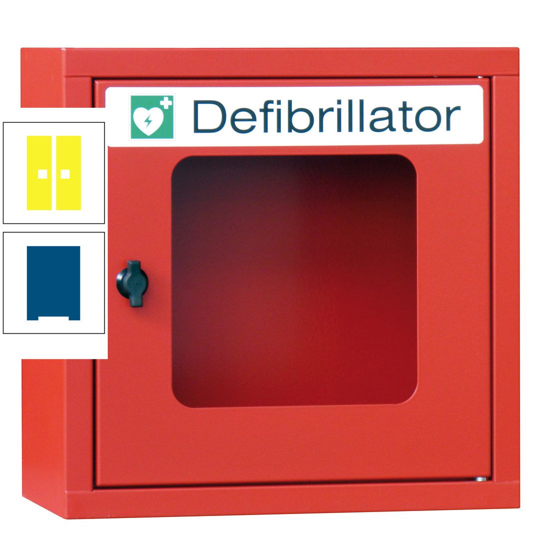 Defibrillatorenschrank - 400 x 400 x 200 mm (HxBxT) - Sichtfenster - anthrazitgrau