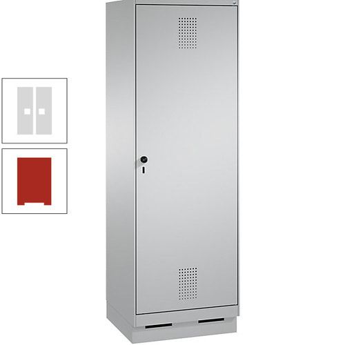 Doppel-Spind, Garderobenschrank, 1 Tür für 2 Abteile a 300 mm, Korpus anthrazitgrau, Türen anthrazitgrau, 1.800 x 600 x 500 mm (HxBxT)