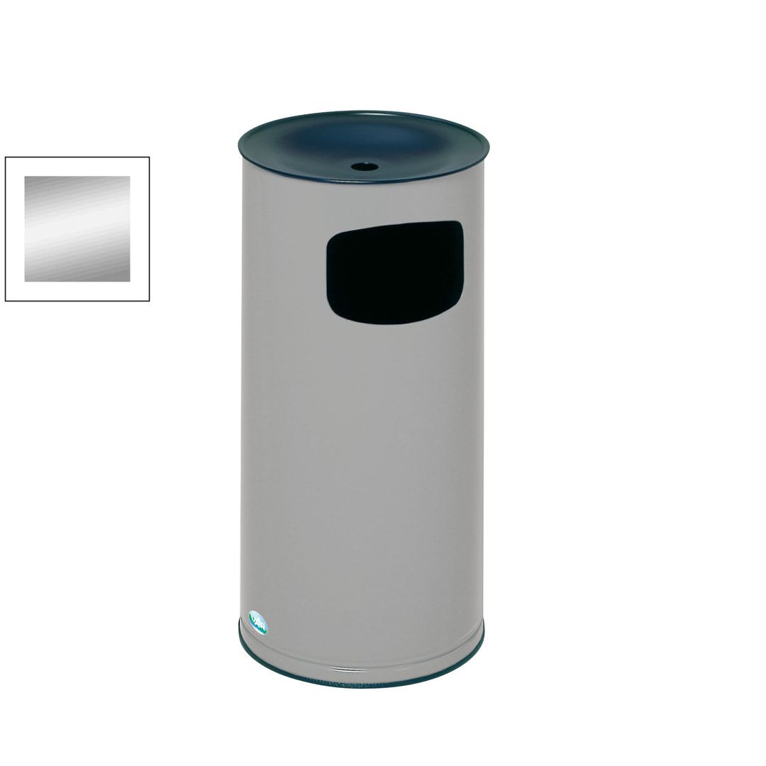 Abfallsammler - schwarzer Ascheraufsatz - rund - Volumen 44 l - 710 x 355 x 355 mm (HxBxT) - Edelstahl
