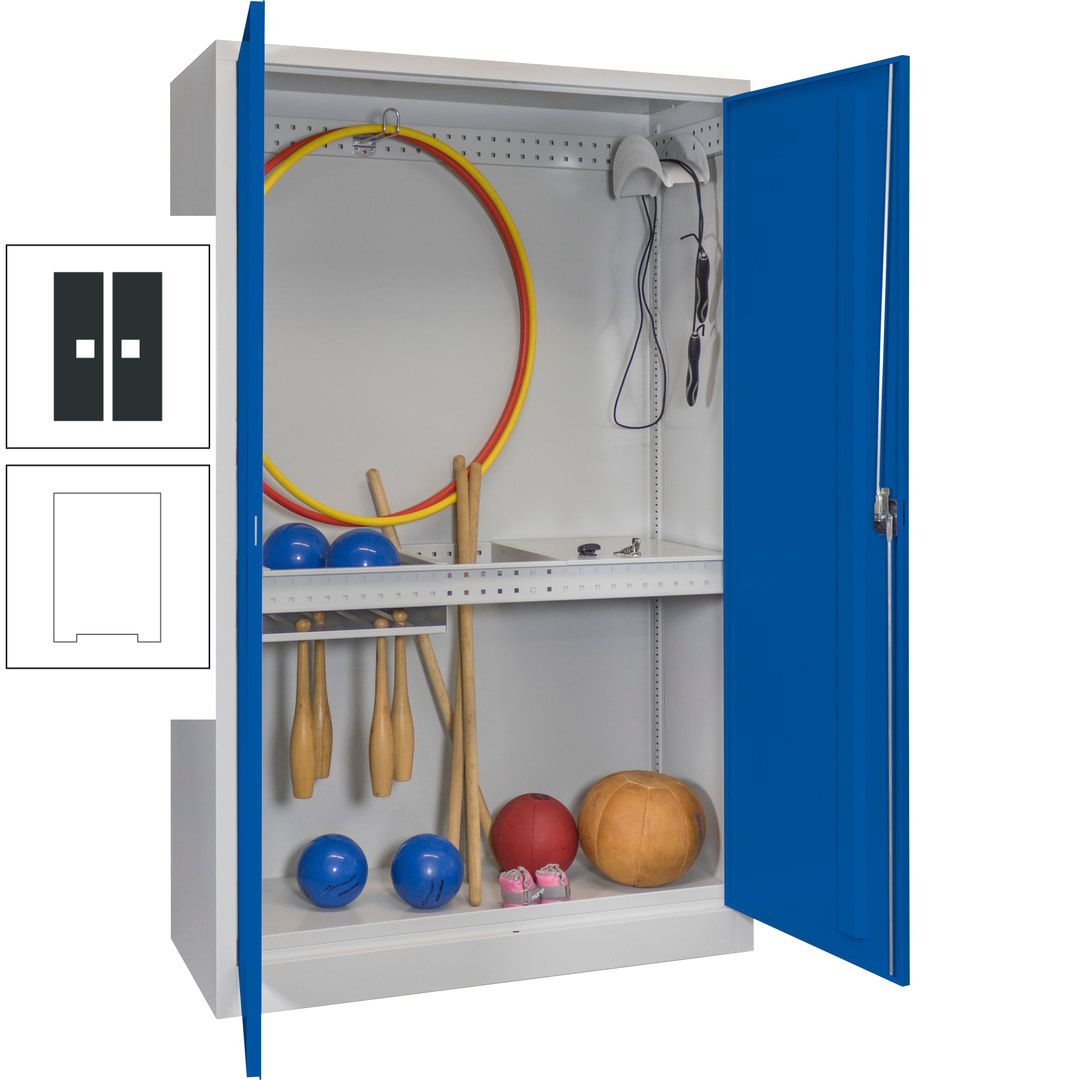 Sportschrank - Vollblechtüren - Variante 3 - 1.950x1.200x500 mm (HxBxT) - anthrazitgrau