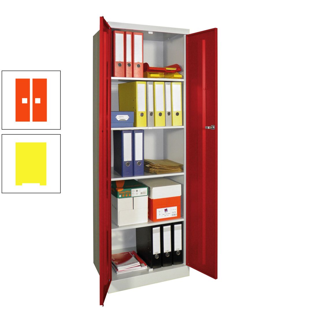Aktenschrank - Sockel - 4 Böden - 1.800x600x500 mm (HxBxT) - Zylinderschloss - anthrazitgrau