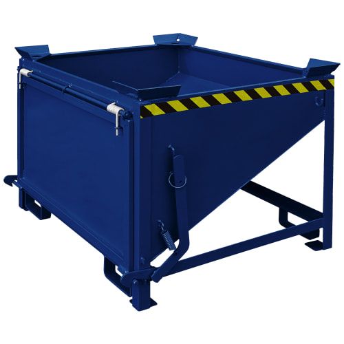 Eichinger Abfülltrichter, Silobehälter für Stapler und Kran, Volumen 1.000 L, Schüttklappe, stapelbar, 1.375 x 1.250 x 1.050 mm (HxBxT), anthrazitgrau