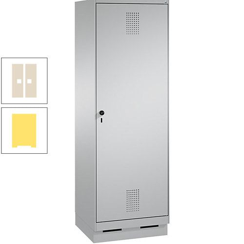 Doppel-Spind, Garderobenschrank, 1 Tür für 2 Abteile a 300 mm, Korpus anthrazitgrau, Türen anthrazitgrau, 1.800 x 600 x 500 mm (HxBxT)