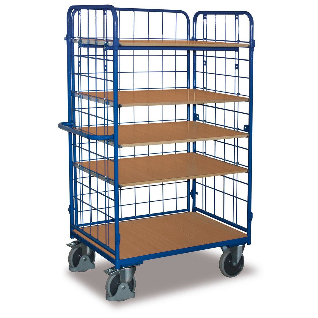 Etagenwagen - 3 Wände - 5 Etagen - (BxT) 500 x 850 mm - Traglast 400 kg