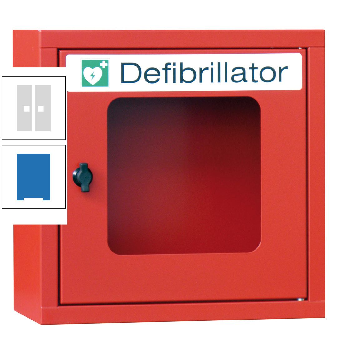 Defibrillatorenschrank - 400 x 400 x 200 mm (HxBxT) - Sichtfenster - anthrazitgrau