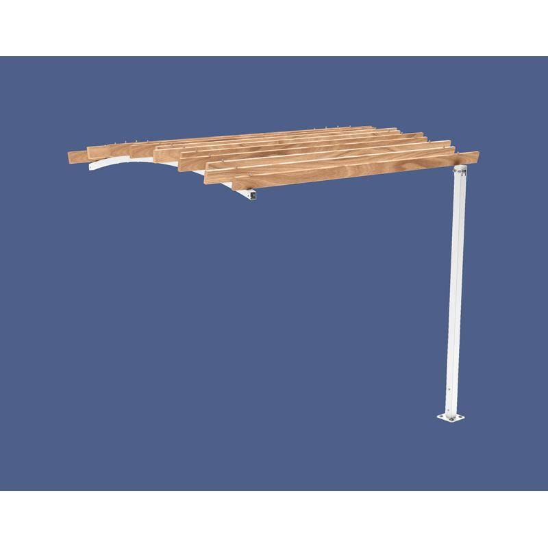 Pergola Fronterweiterung 2, Kiefer druckimprägniert Klasse 4, Stahlrohr 80x80 mm, 2.910 x 2.520 x 3.020 mm (HxBxT) fvz, beschichtet, Farbe Enzianblau
