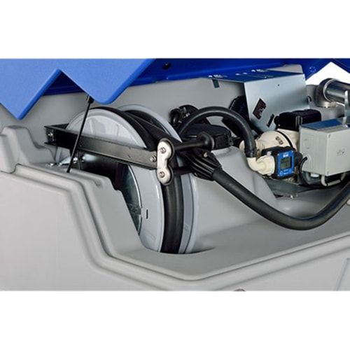 Mobile Outdoor AdBlue Tankanlage mit Klappdeckel - Tankstation mit Zapfpistole und Schlauchaufroller - Winterpaket - Volumen 1500 l