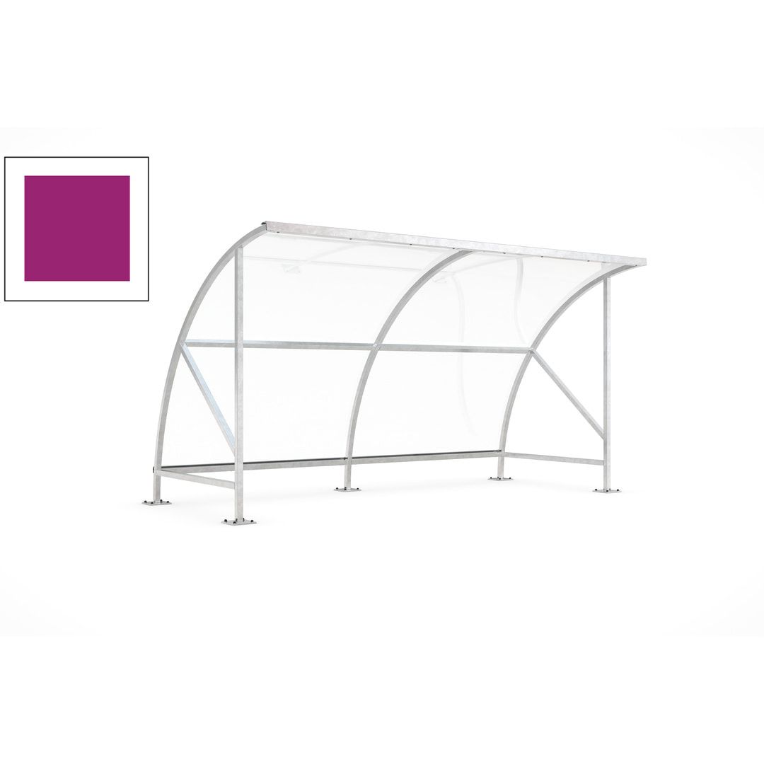 Fahrradunterstand - Fahrradgarage mit Bogendach - Stahl und Kunststoff - 2.290 x 4.130 x 2.100 mm (HxBxT) - Farbe Achatgrau