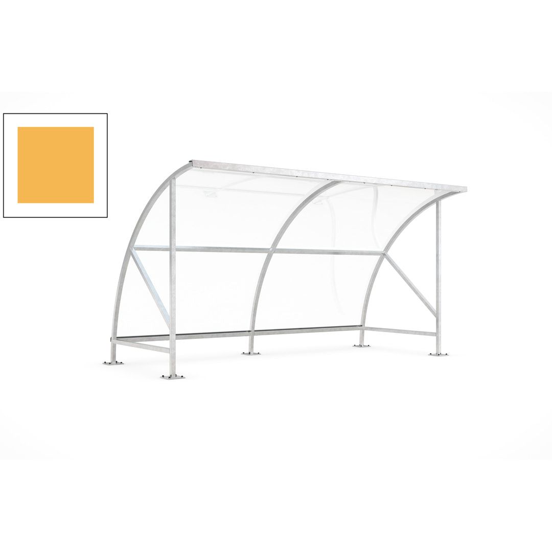 Fahrradunterstand - Fahrradgarage mit Bogendach - Stahl und Kunststoff - 2.290 x 4.130 x 2.100 mm (HxBxT) - Farbe Achatgrau