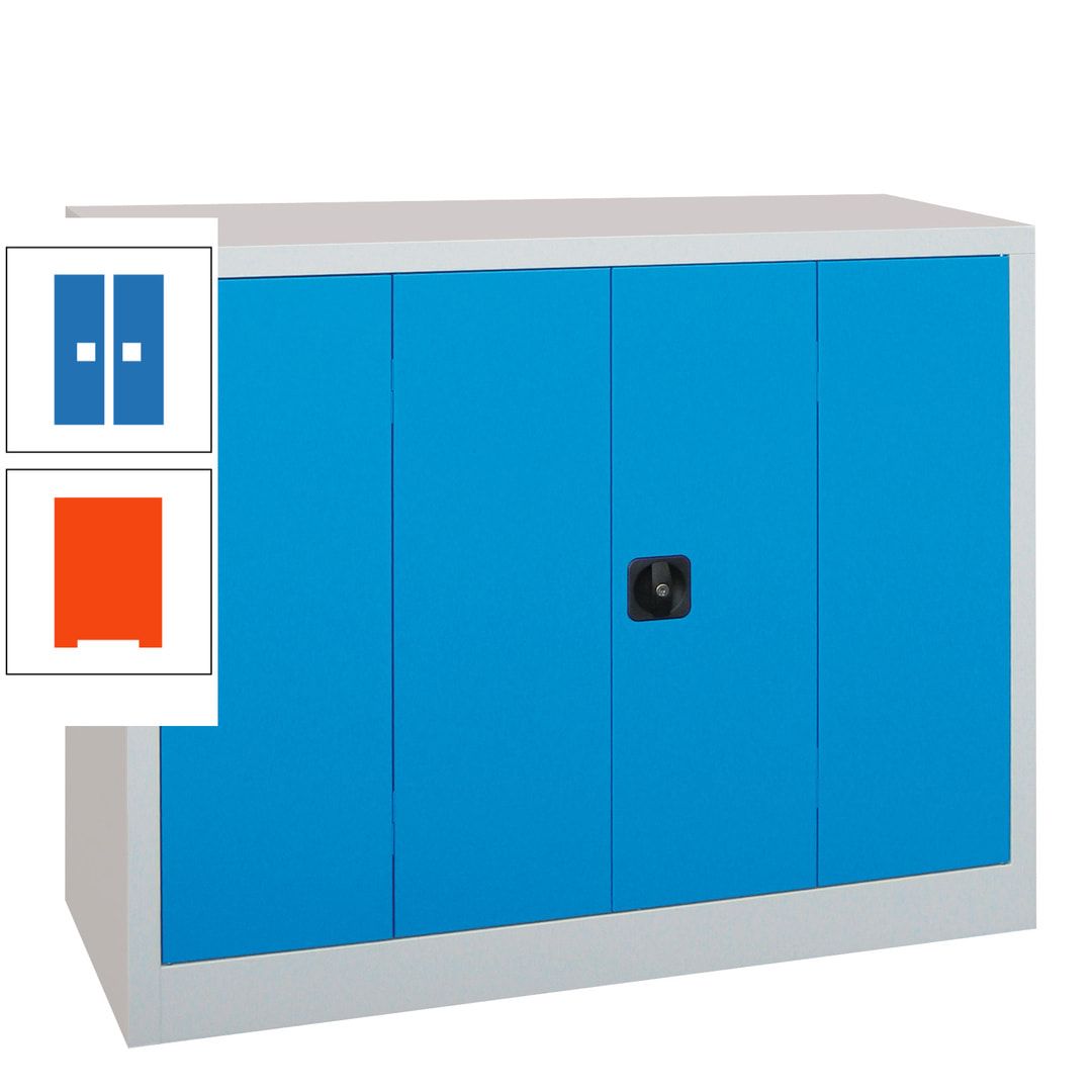 Falttürenschrank - 1.000x1.200x400 mm (HxBxT) - 2 Einlegeböden, gepulvert - Zylinderschloss - anthrazitgrau
