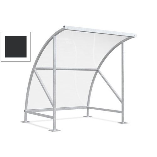 Fahrradunterstand - Fahrradgarage mit Bogendach - Stahl und Kunststoff - 2.290 x 2.090 x 2.100 mm (HxBxT) - Farbe Achatgrau