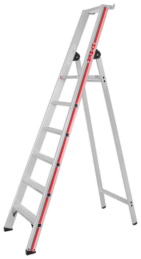 Einseitige Alu-Stufenstehleiter - Brücke aus Aluguss - Länge 1.700 mm - 4 Stufen - Standhöhe 930 mm
