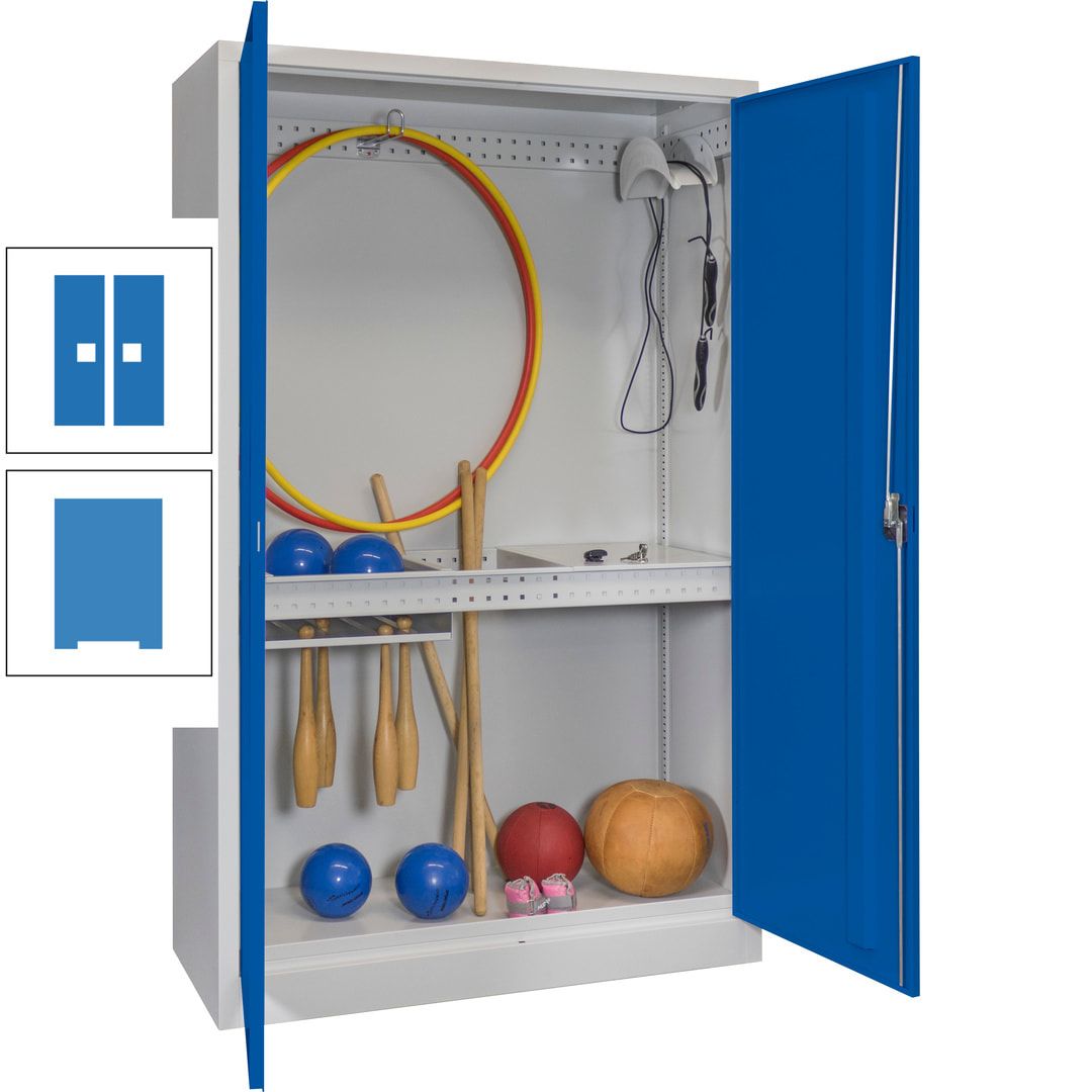 Sportschrank - Vollblechtüren - Variante 3 - 1.950x1.200x500 mm (HxBxT) - anthrazitgrau