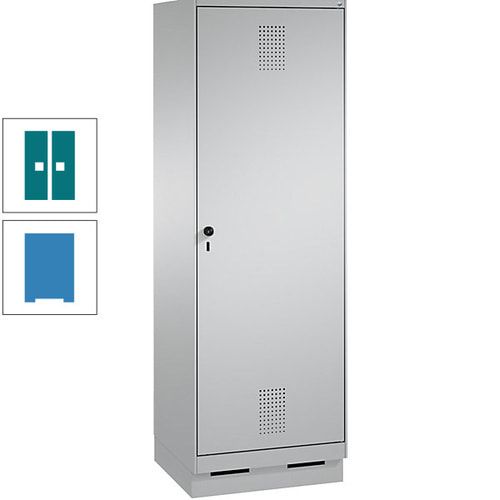 Doppel-Spind, Garderobenschrank, 1 Tür für 2 Abteile a 300 mm, Korpus anthrazitgrau, Türen anthrazitgrau, 1.800 x 600 x 500 mm (HxBxT)